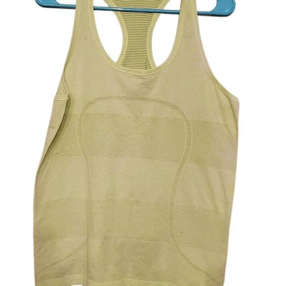 NWOT LULULEMON ATHLETICA Run Swiftly Tech Razorback Tank 'Lime Green' Size 12 - Picture 2 of 3